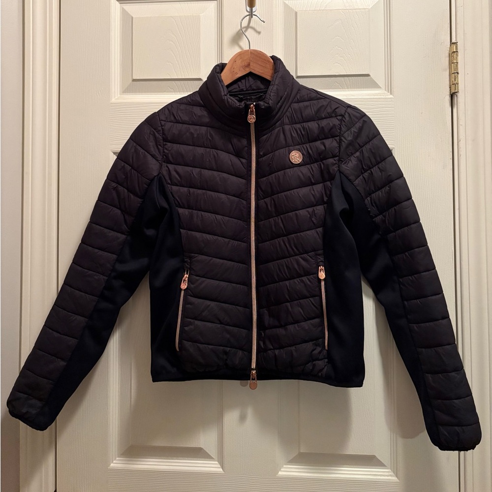 Temteq Equestrian black Puffer Jacket with Rose Gold accents